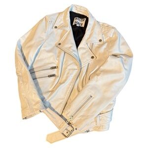 WALTER BAKER white moto jacket